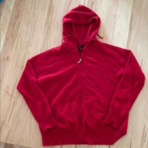 Charter Club Red Cashmere Zip-Up Sweater